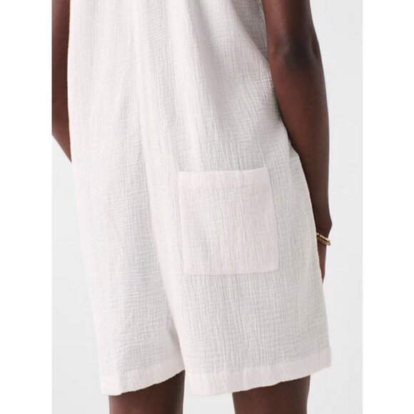 💕FAHERTY💕 Dream Cotton Gauze Jamesport Romper ~ White Medium M NWT - Picture 6 of 16